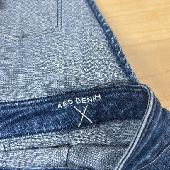 American Eagle Outfitters Blue Denim Jean Short Overalls size large‎ - Picture 6 of 7